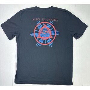 Alice In Chains Band T-Shirt XL Black Eye Logo Graphic Rock Tee Men's